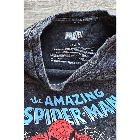 Spider-Man T-shirt YOUTH L Rustic Black New York Short Sleeves Spiderman - Picture 3 of 7